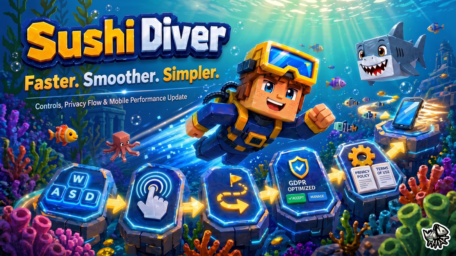 Suši Diver - aktualizácia „rýchlejšie, plynulejšie, jednoduchšie“